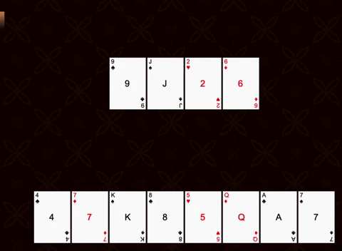 Animation showing building cards and then pairing in Suipi