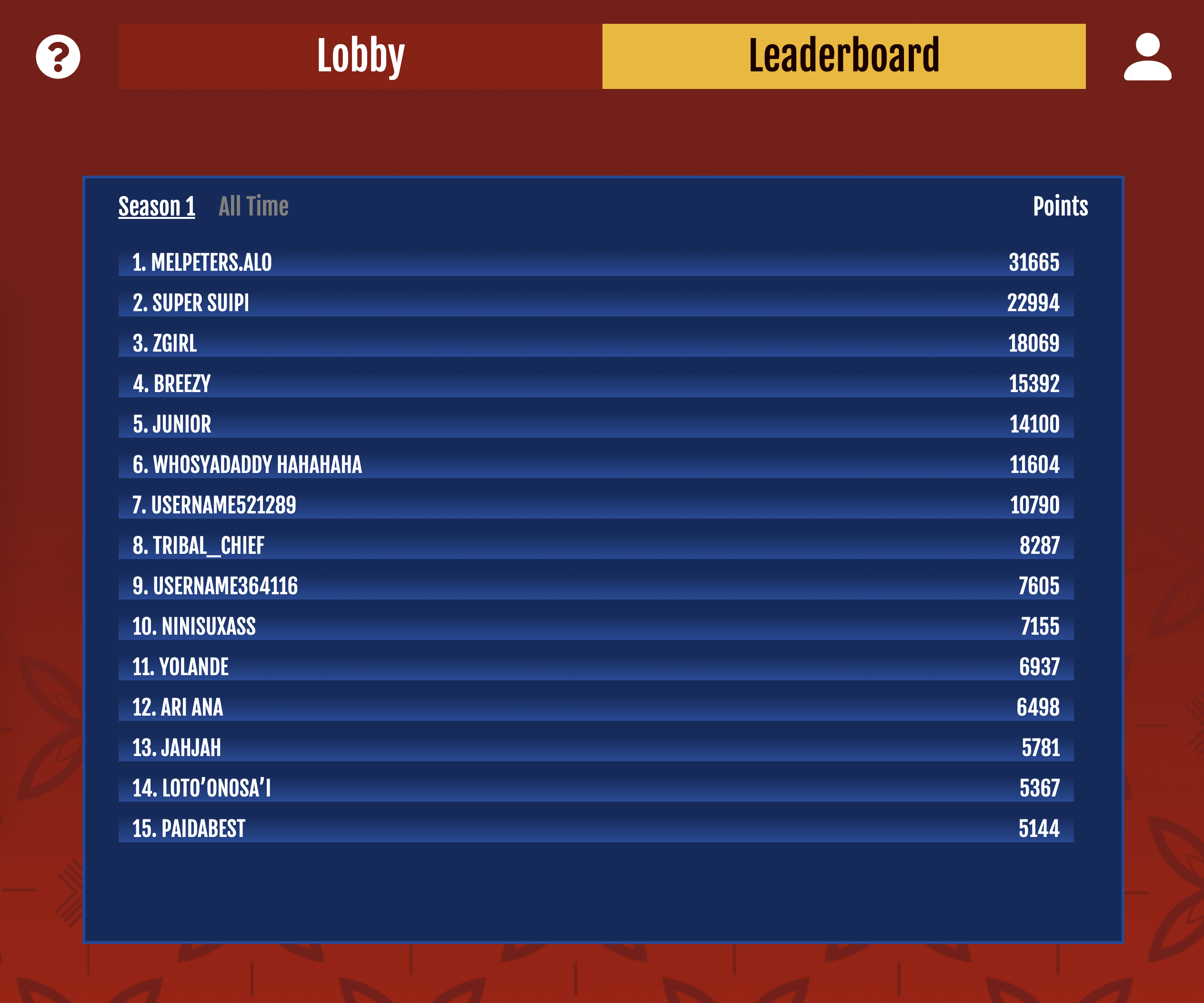 Play Suipi current leaderboard screenshot